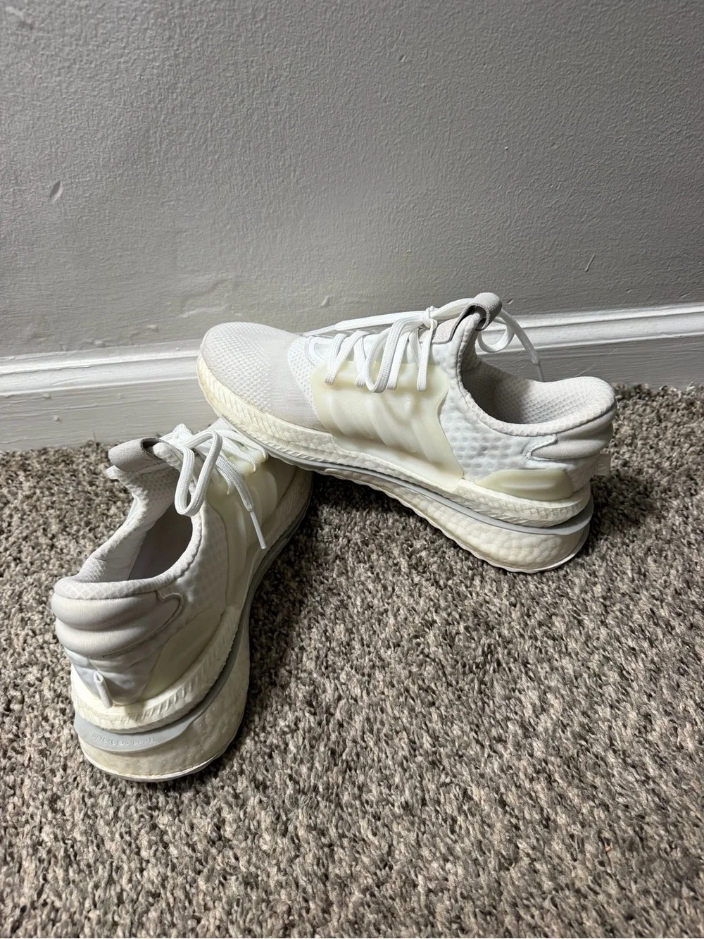 adidas Men's White Cream Lace-Up Sneakers